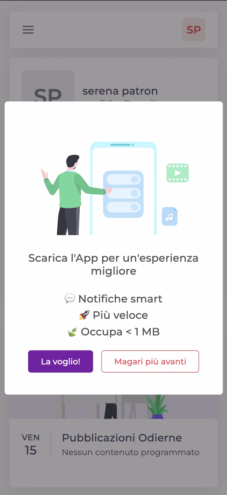 La web app per i creator