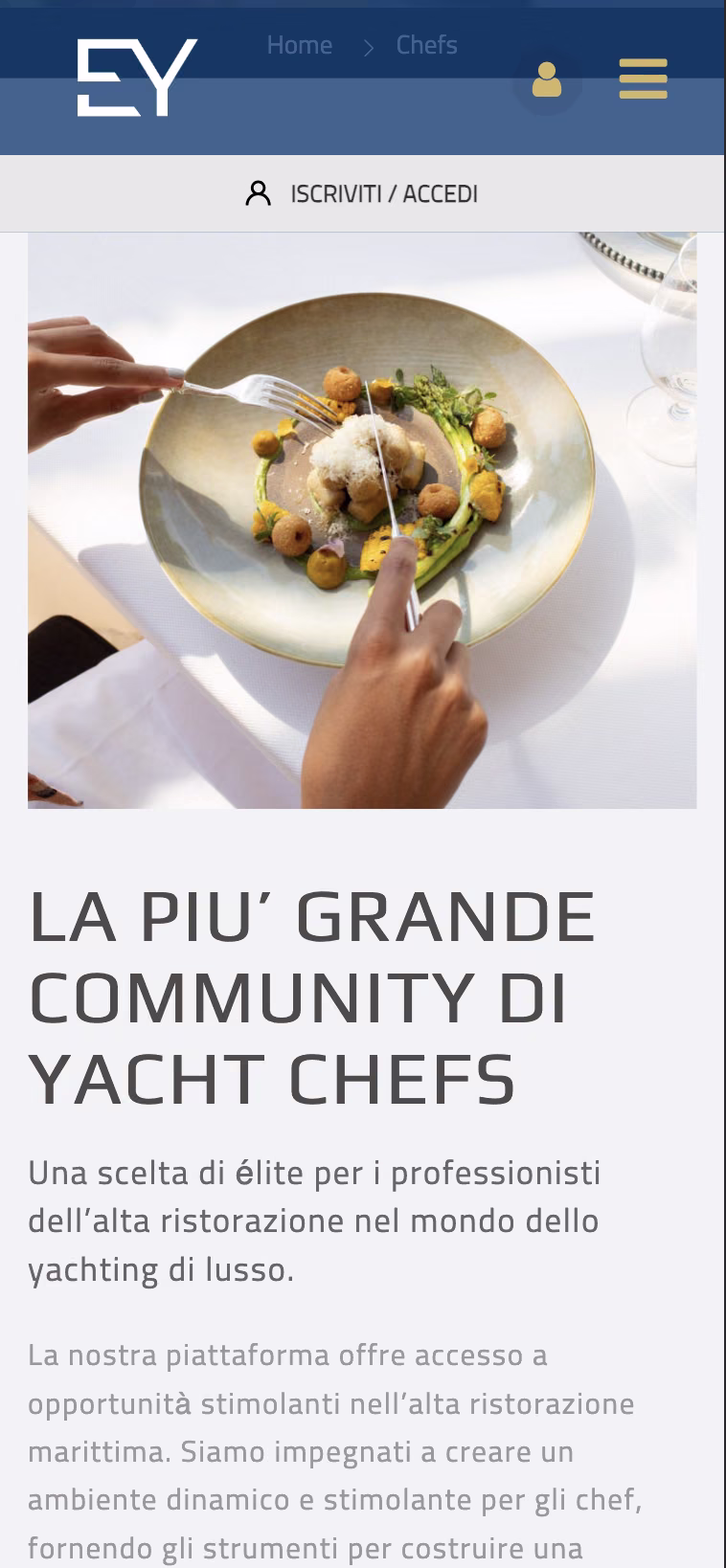 Elite Yachts Club — home su mobile