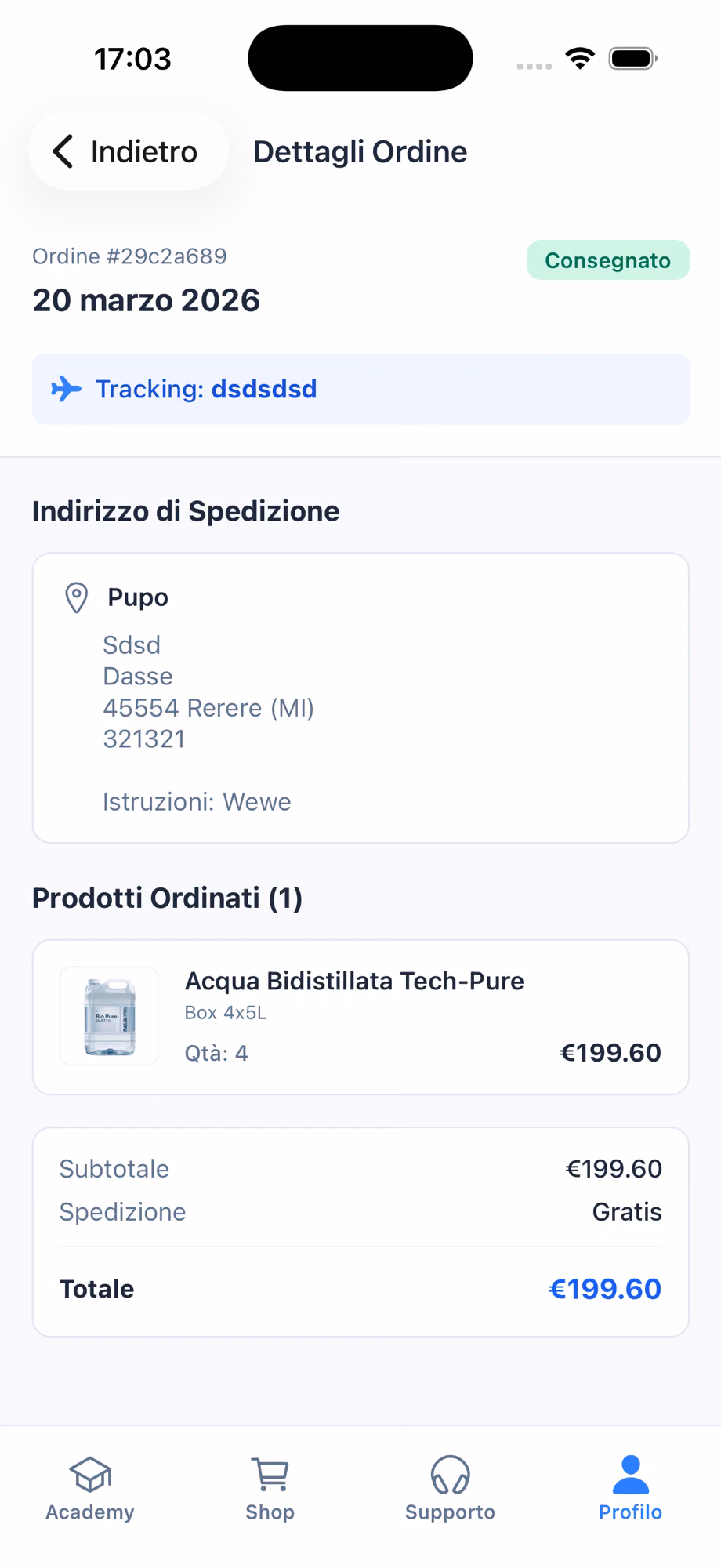 App MS Group — gli ordini