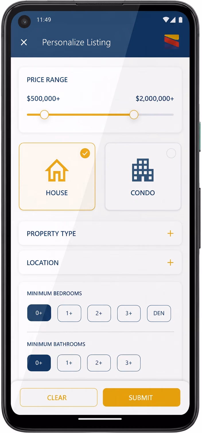 App SOGES — i filtri di ricerca