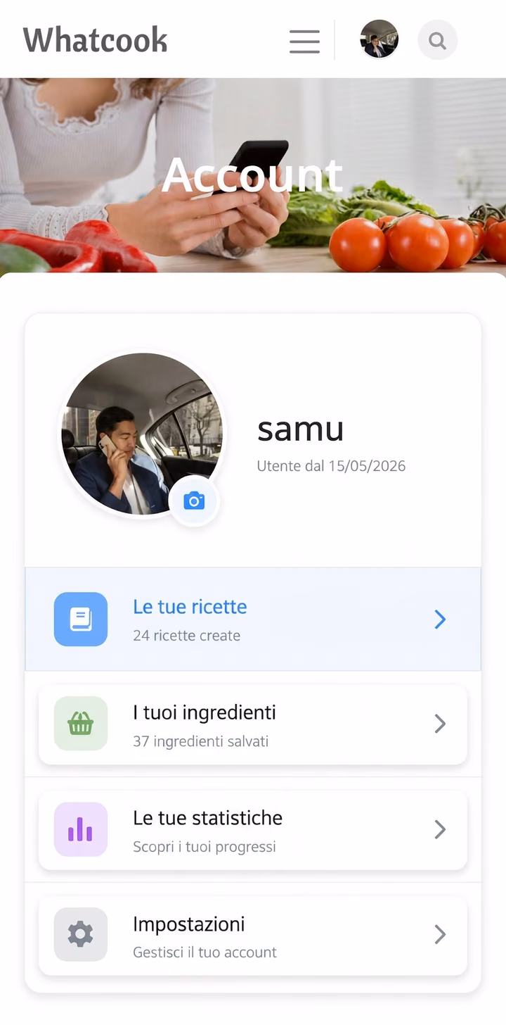 Whatcook — account utente